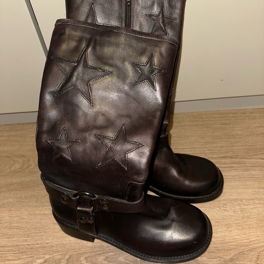 NWT Vintage Foundry Mathilde Boot Brown Star-Embellished Women's Boots size 7 - Picture 3 of 6